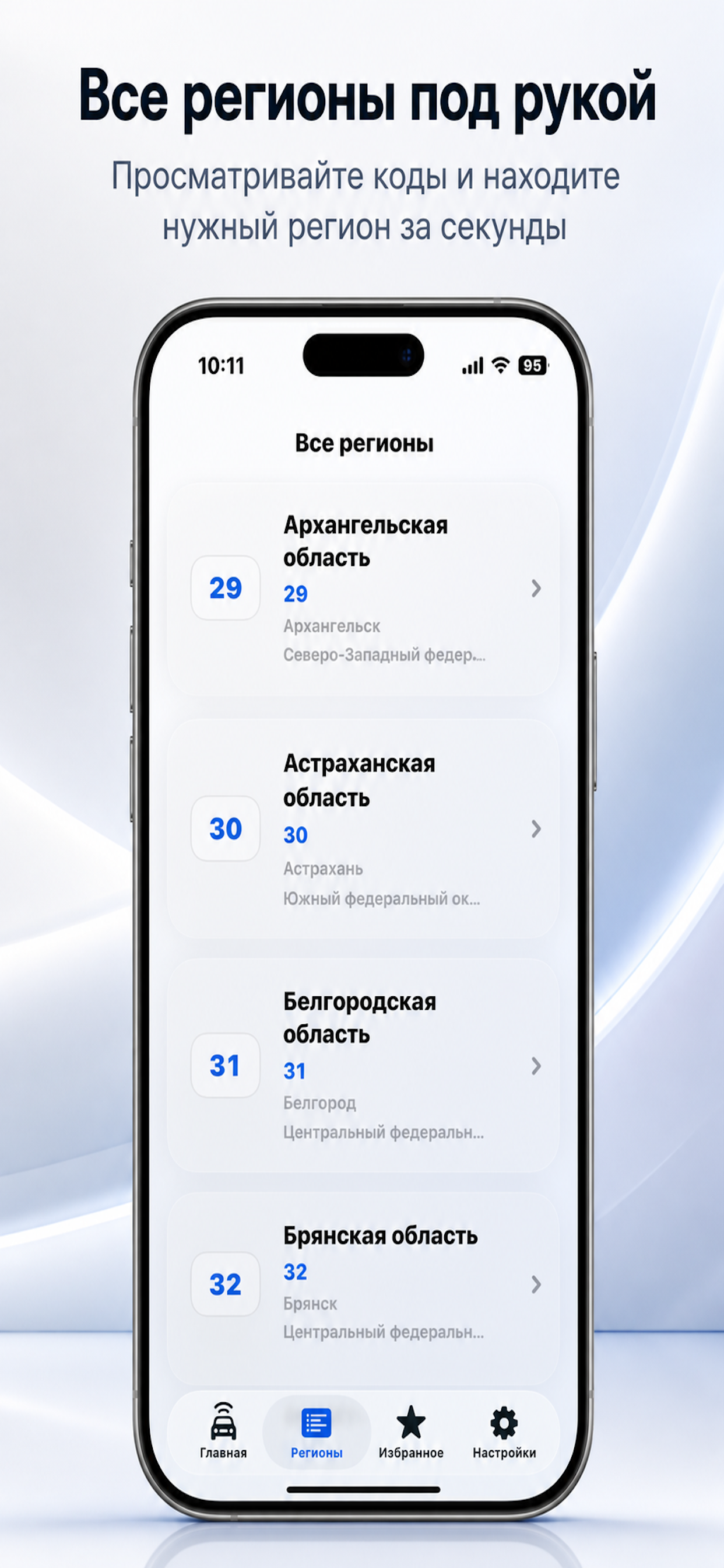 Код Региона — номера РФ
